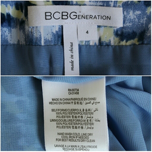 BCBGeneration One Shoulder Ruffled Dress Blue Splash - Picture 7 of 8